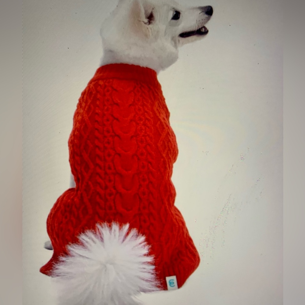 Blueberry Pets Red Cable Knit Sweater NWT